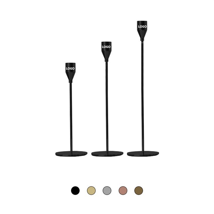 블랙 아이언 촛대 홀더