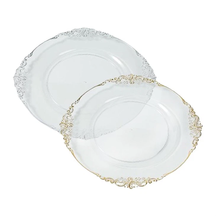 Clear Gold Trim Plates