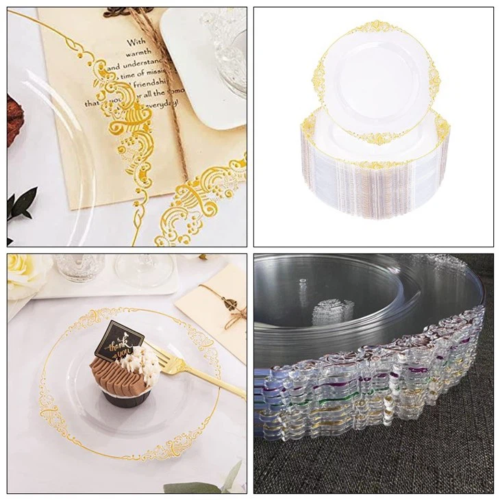 Clear Gold Trim Plates